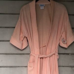 SOLD///Gorgeous NWT vintage peach terry bathrobe
